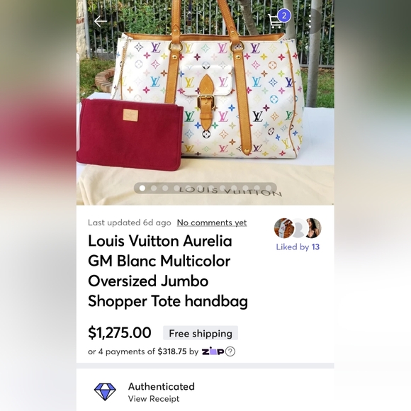 Louis Vuitton Aurelia GM Blanc Multicolor Oversized Jumbo Shopper Tote handbag - Picture 2 of 16